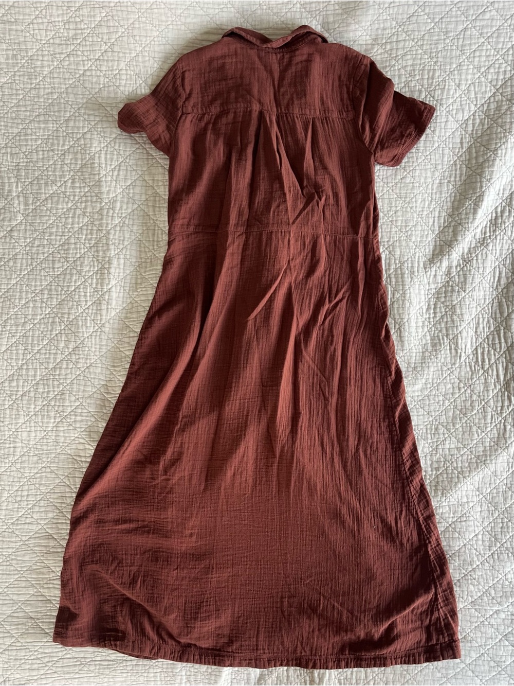 Caslon Rust Tie-Front Midi Shirt Dress - Picture 4 of 4